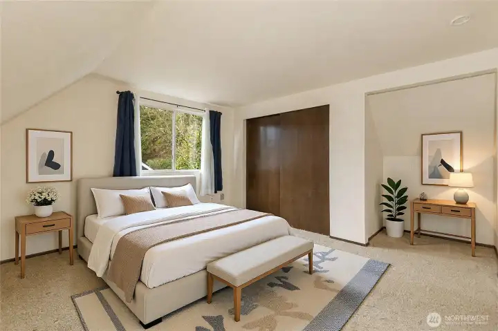 Virtually staged bedroom