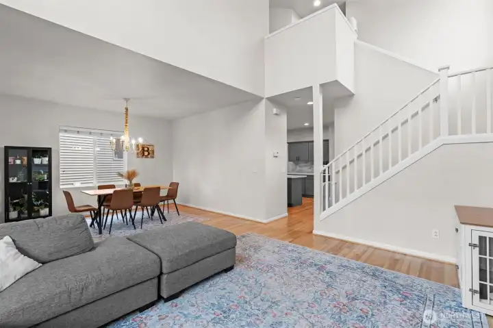 Vaulted ceilings let in natural light.