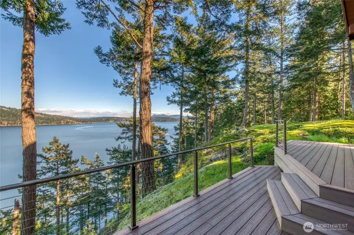 From the deck off of the living room, looking south towards Balkely and Obstruction Island, Deer Point.