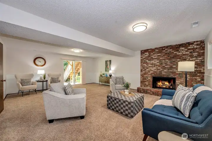 Lower level large Rec/Family room. This room is 23' wide.  Wow!