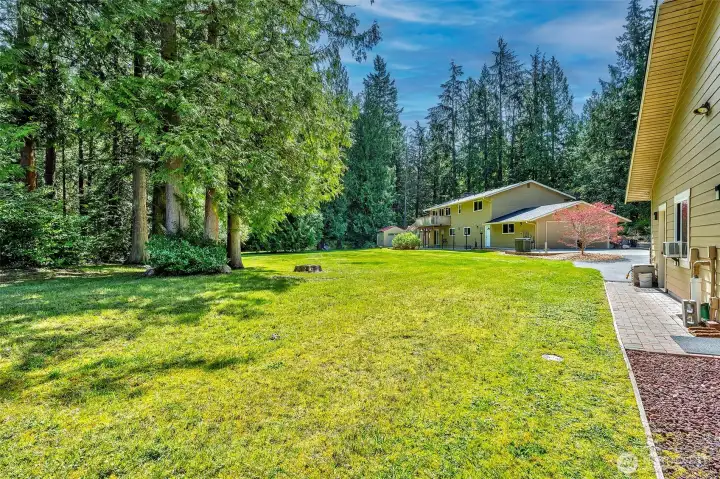 Almost an acre. Expansive beautiful lot with Mature Native landscaping. So much space!