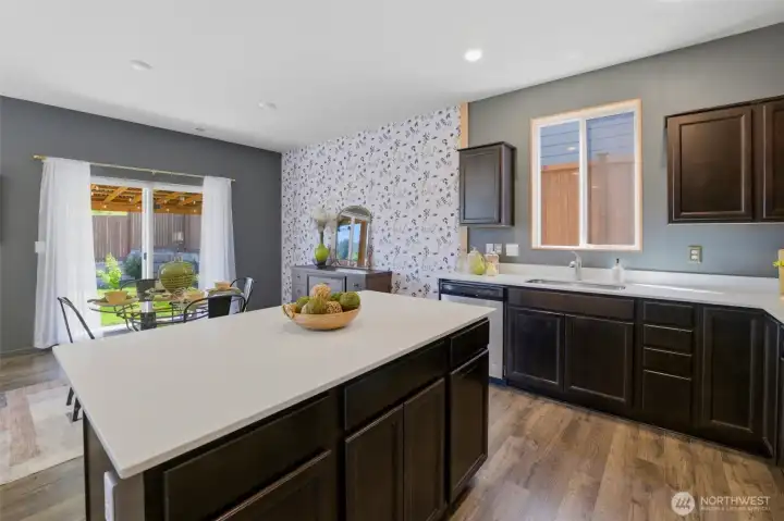 kitchen and eating space