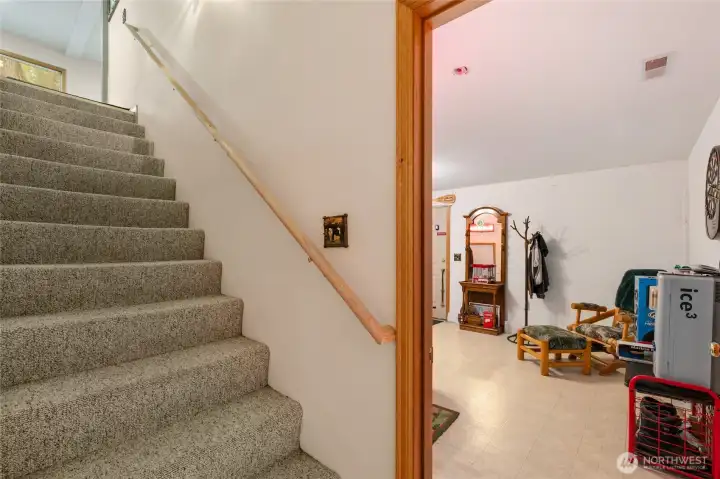 The lower level also provides plenty of living space.