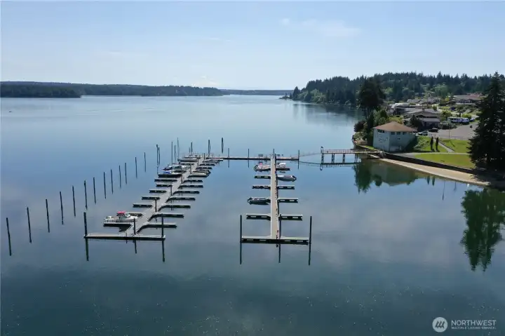 Carlyon Beach Community dock.  Slips are available for lease