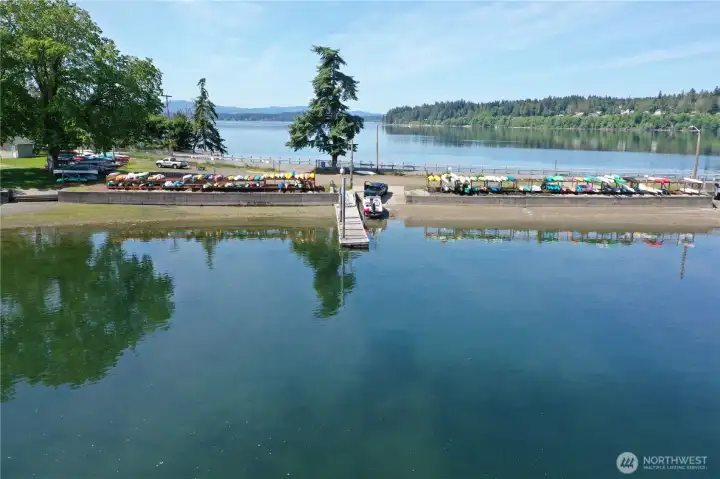 Carlyon Beach Community boat launch and kayak racks/storage