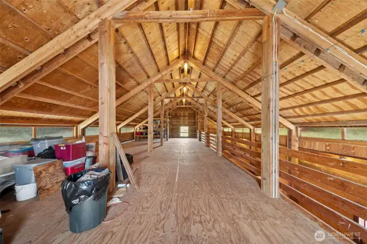 View of loft above 4 stalls.