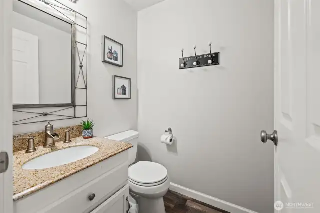 Powder bathroom on main floor that your guests use.