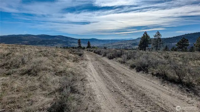 Road in the center of the property looking South.