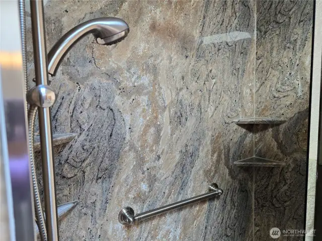 close view of shower