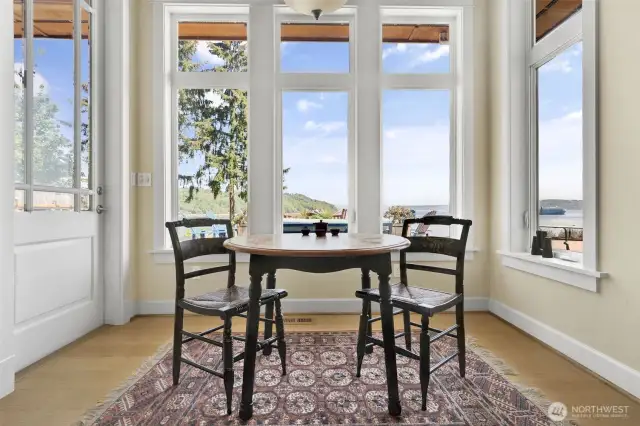 Breakfast nook has an amazing view.