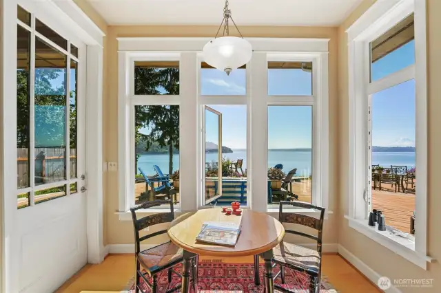 *The breakfast nook is a great place to start your day. Watch the sunrise over the sound.