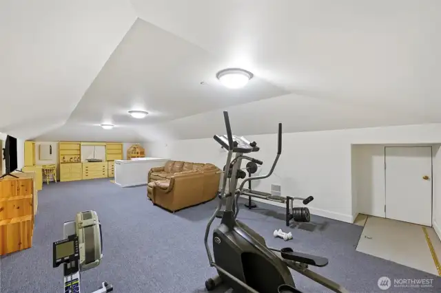 *The loft is a perfect workout/media room.