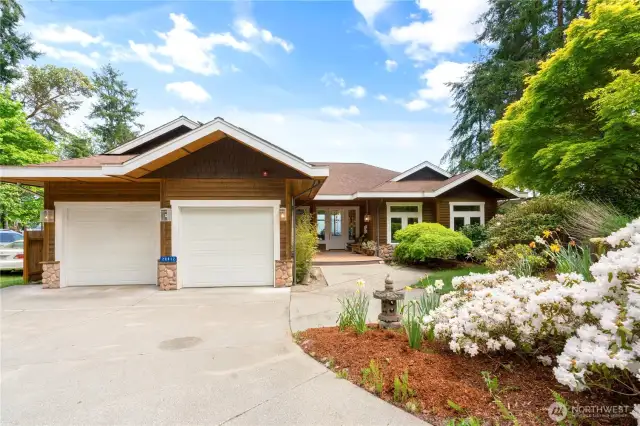 Two car garage with shop space.