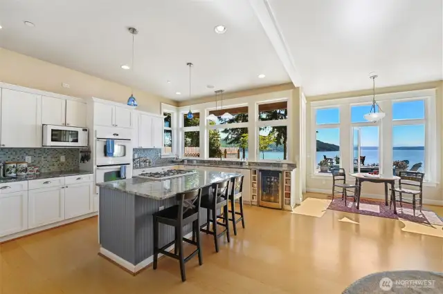 Large social kitchen is perfect for entertaining.