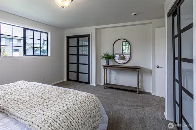 Like the closet doors & window grids for some nice pop.