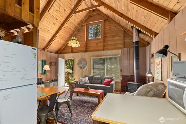 Looking to living room from kitchen.