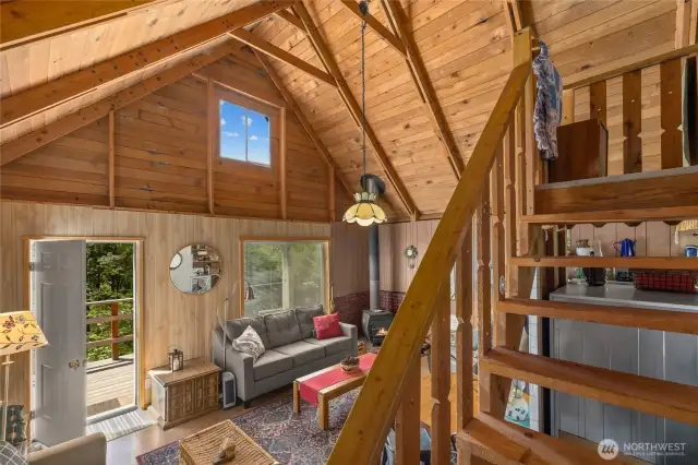 Looking from stairway to living room.
