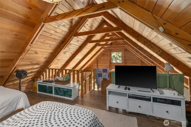 Loft looks over the living room.
