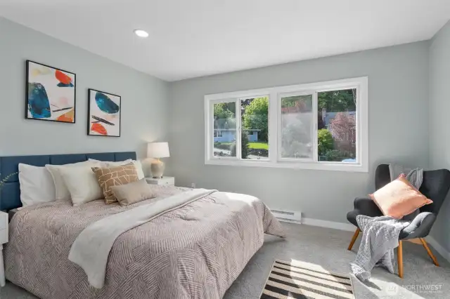 Bedroom with hardwood floors