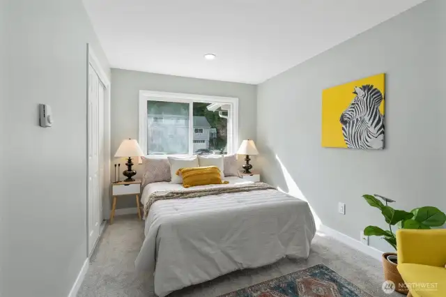 Bedroom with hardwood floors