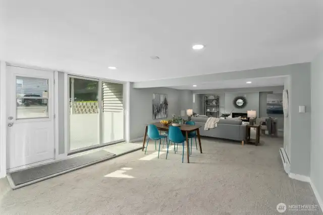 Second dining room in ADU or MIL unit. Spacious with new carpeting, new millwork and new paint.