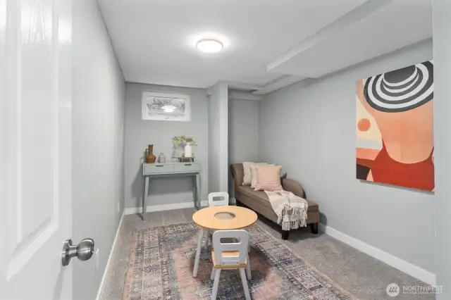 Extra finished room can be bedroom #6 or office. Nicely refreshed.