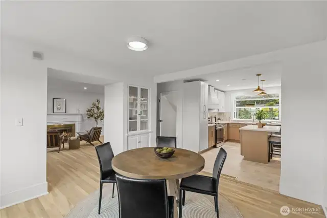 Dining Room looking left to Entry/Living Room and Right into Kitchen