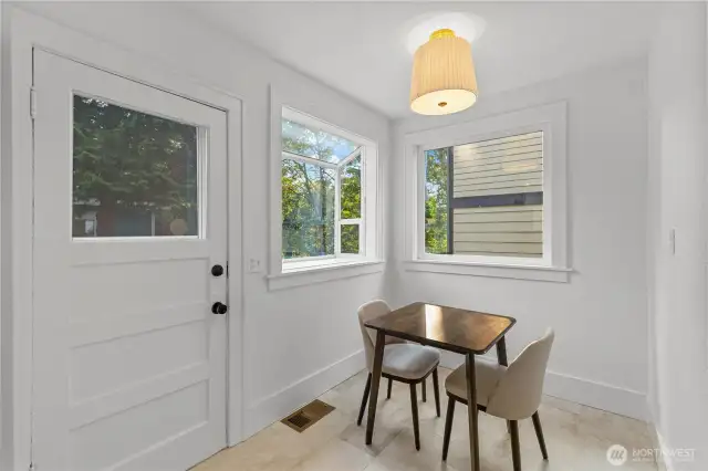 Kitchen Nook and Door to Backyard