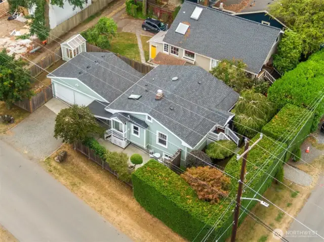 Aerial view of the home