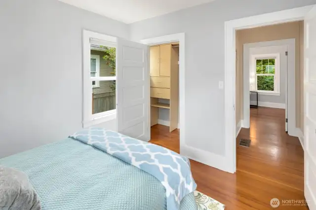 Primary bedroom with walk in closet