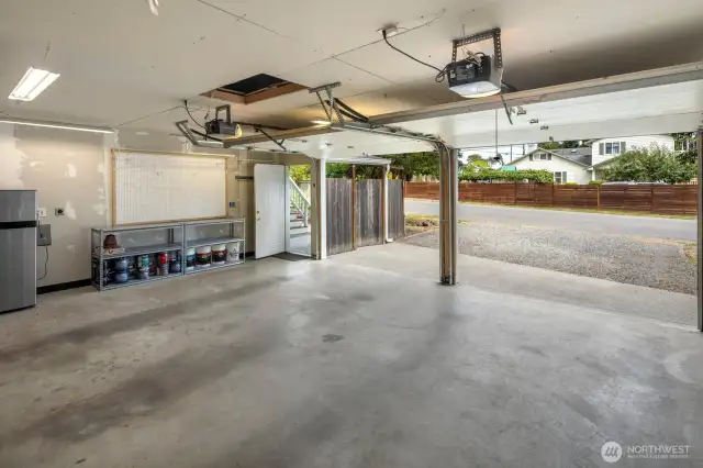 Looking out from garage