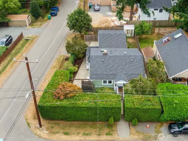 Aerial view of front