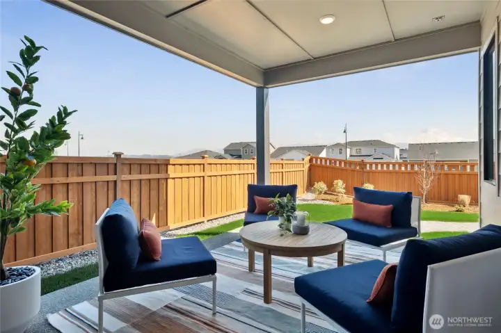 Outdoor patio, where you can take in the stunning Mountain view!