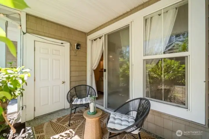 Enjoy your morning coffee or unwind at the end of the day on your private patio. The perfect spot to soak up the sunshine or watch the stars at night.