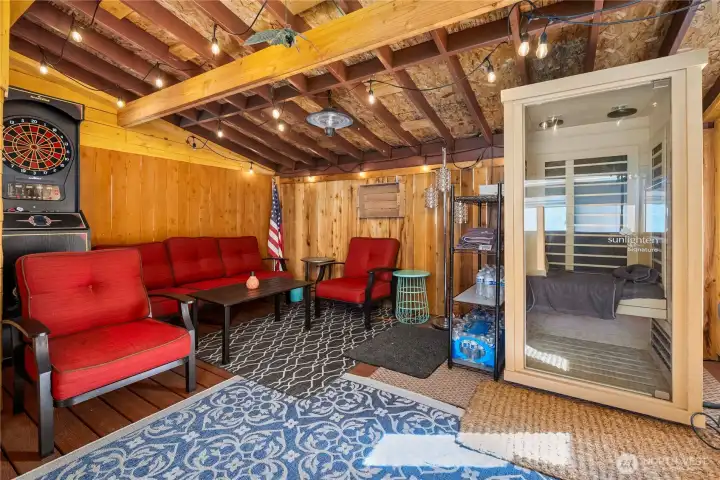Welcome to your favorite room! This beautiful "outdoor" room will be your quiet oasis - or maybe you'll use it as a dedicated play room, gaming, football Sundays, or whatever your vision is. It has heat and lights.