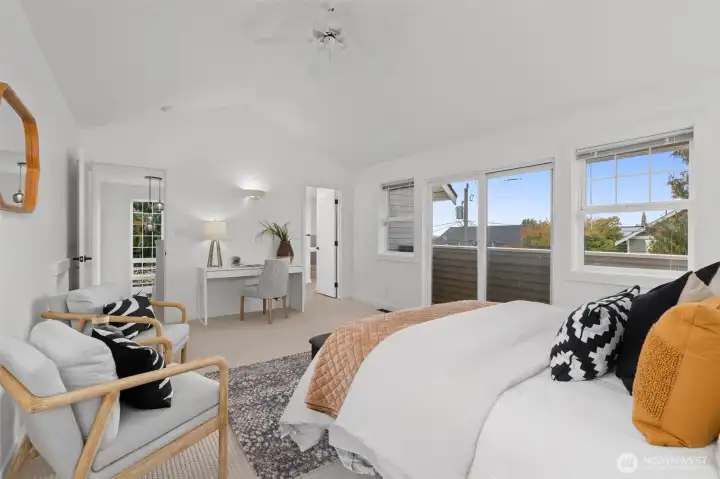 Vaulted Ceilings & Private Deck