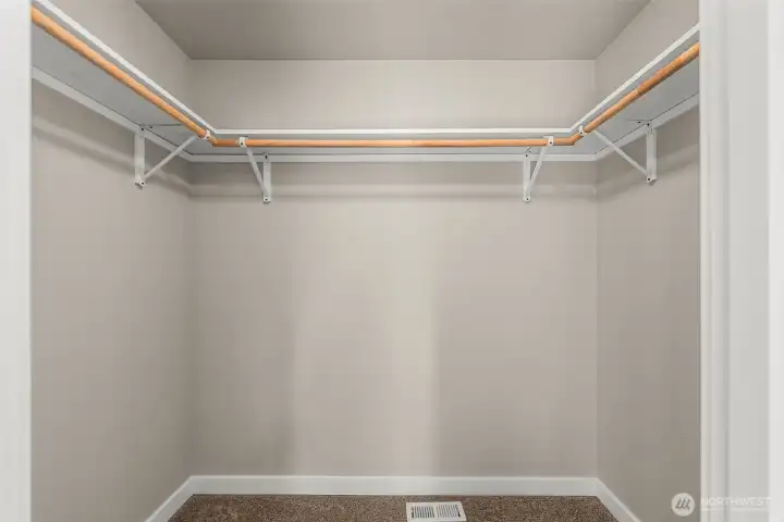 Walk in closet in Bedroom 2.
