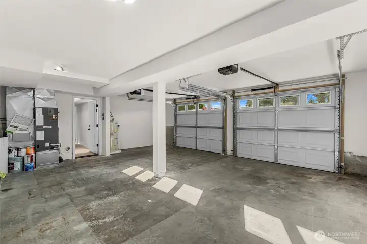 2 car garage has been refreshed with new mudding and new garage doors!