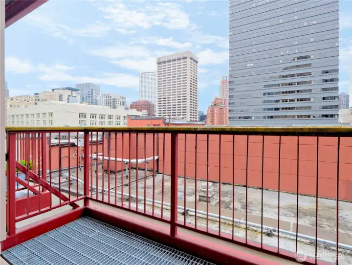 Balcony off living room.