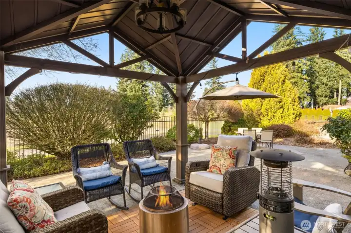 Pull up a chair - you can enjoy this space rain or shine.