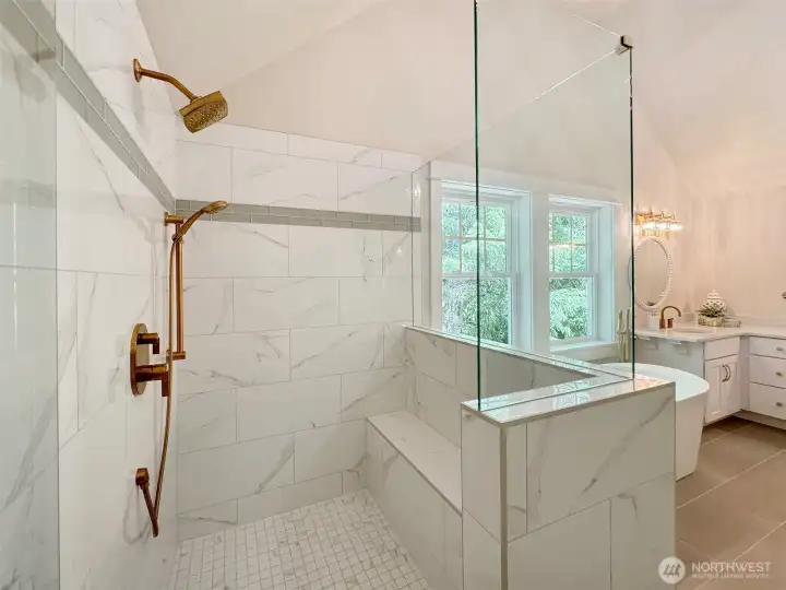 Elegant Finish work including dual sinks, soaking tub, huge separate shower & water closet