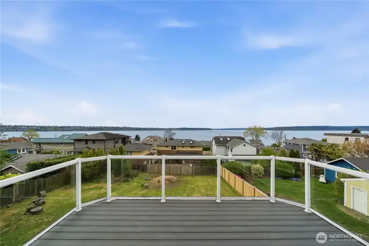 Upper deck form the primary suite overlooking the huge yard!