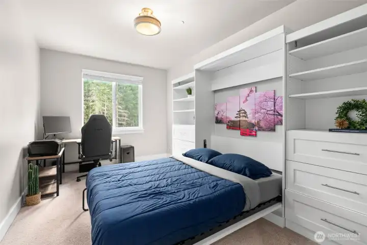 downstairs office/Bedroom. Murphy Bed conveys