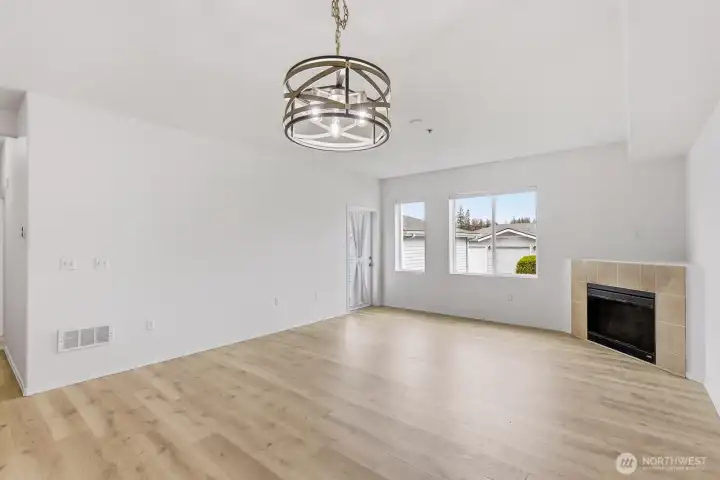 Exit door goes out to patio/sitting area.