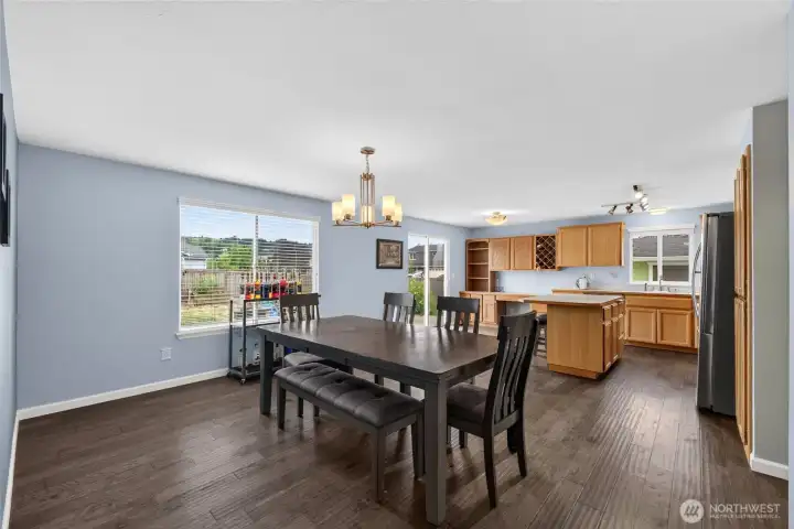 Large, open kitchen and dining space.