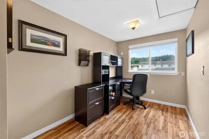 Loft space is perfect for in-home office.