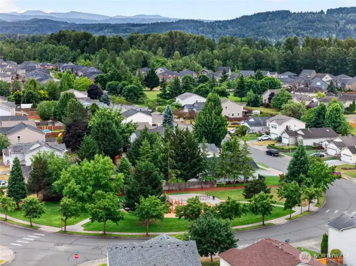Neighborhood park is just down the street.