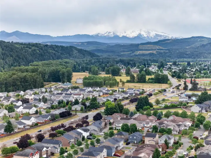 The mountain views are incredible from the home.