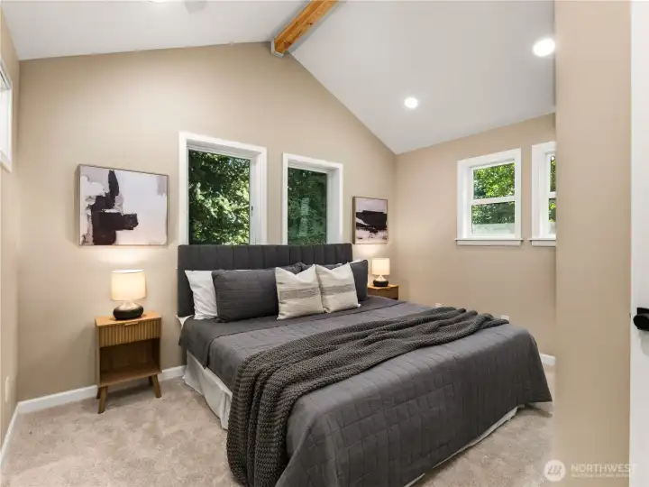 Wake up to peaceful views of surrounding greenery in this serene retreat. This private sanctuary offers the perfect place to unwind at the end of the day and start each morning feeling refreshed.
