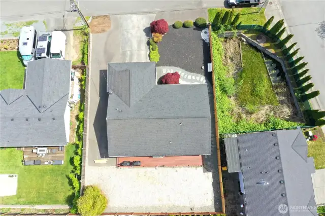 Aerial view of the home.